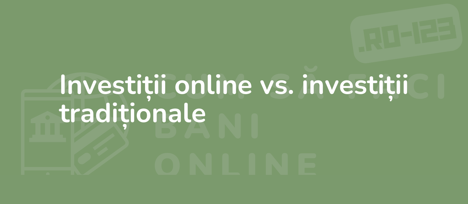 Investiții online vs. investiții tradiționale