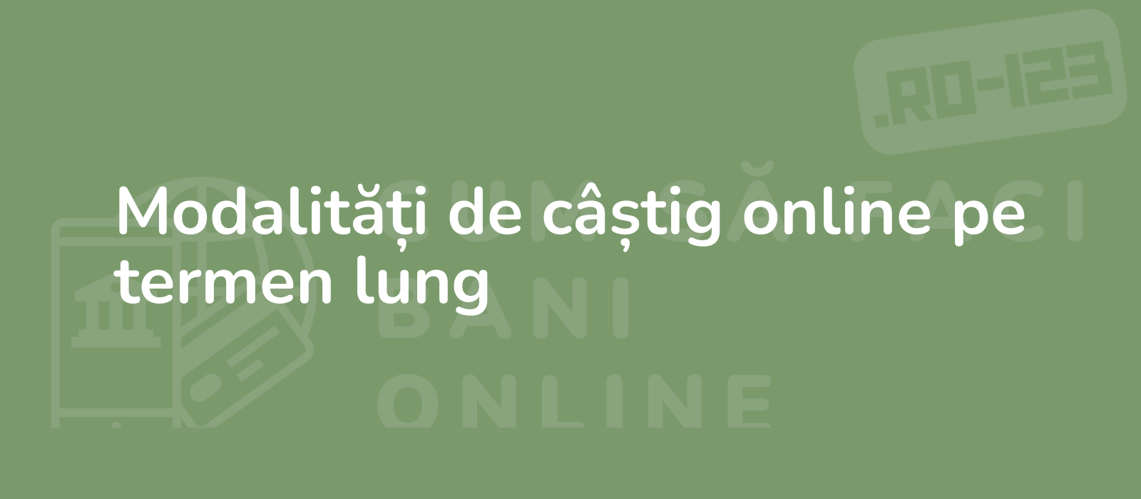 Modalități de câștig online pe termen lung